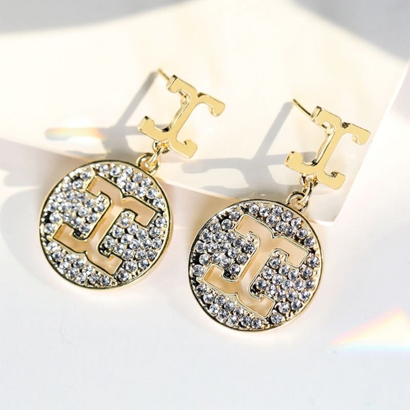 Women's Exquisite Luxury Shiny Crystals Stud Hoop Earrings BENNYS 