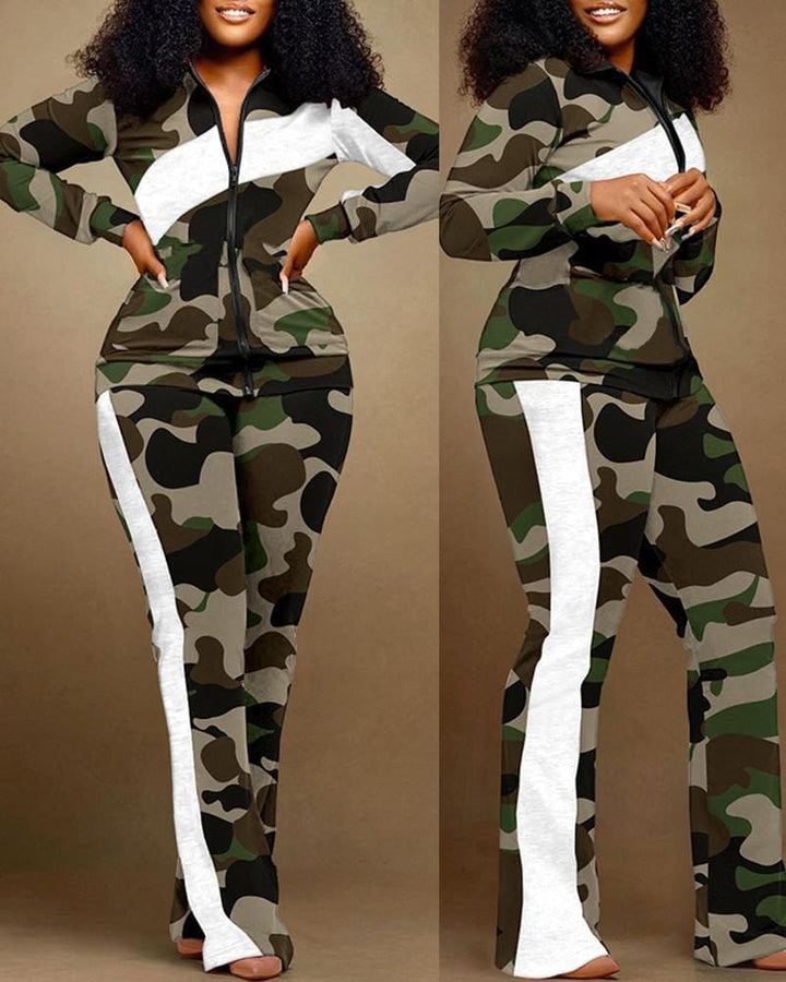 Women's Fashion Print Two Piece Set Women Casual Sports Style BENNYS 
