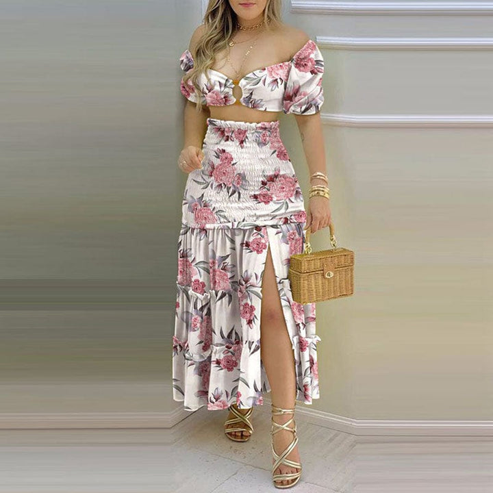 Women's Fashion Printed Split Skirt Two Piece Set BENNYS 