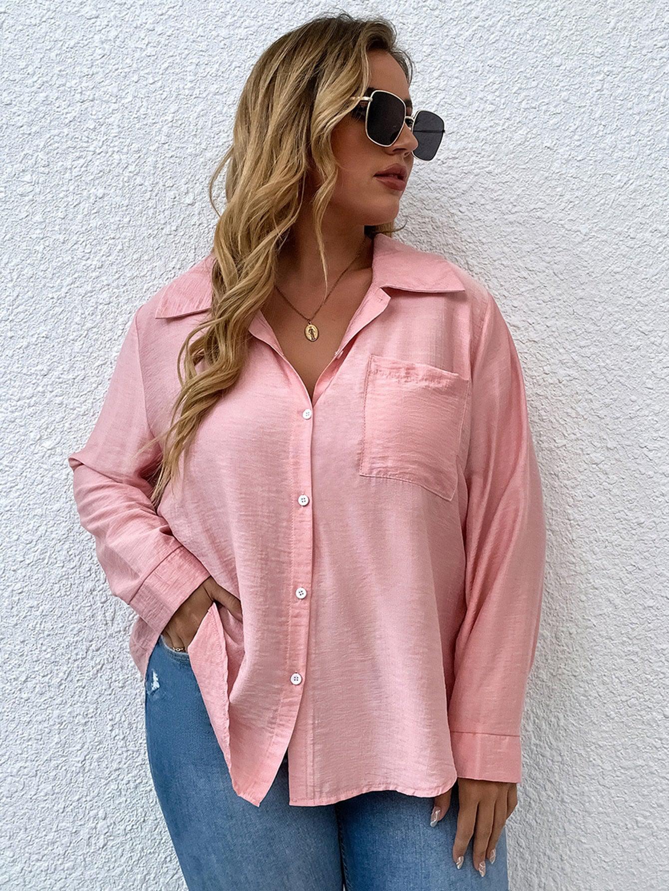 Pink hot sale casual tops