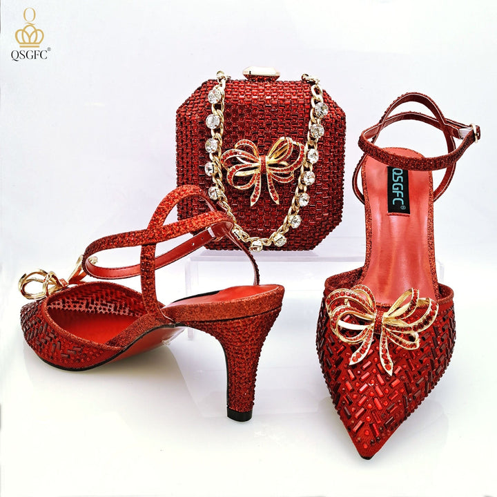 Women's High-Heeled Shoes And Bag Set BENNYS 