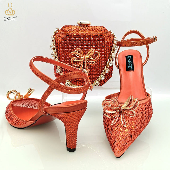 Women's High-Heeled Shoes And Bag Set BENNYS 