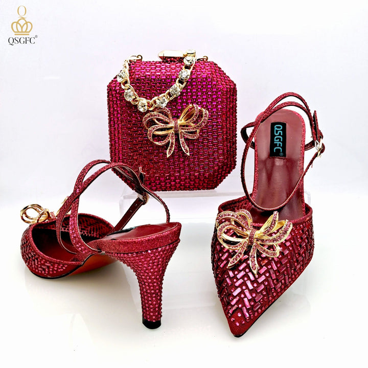 Women's High-Heeled Shoes And Bag Set BENNYS 