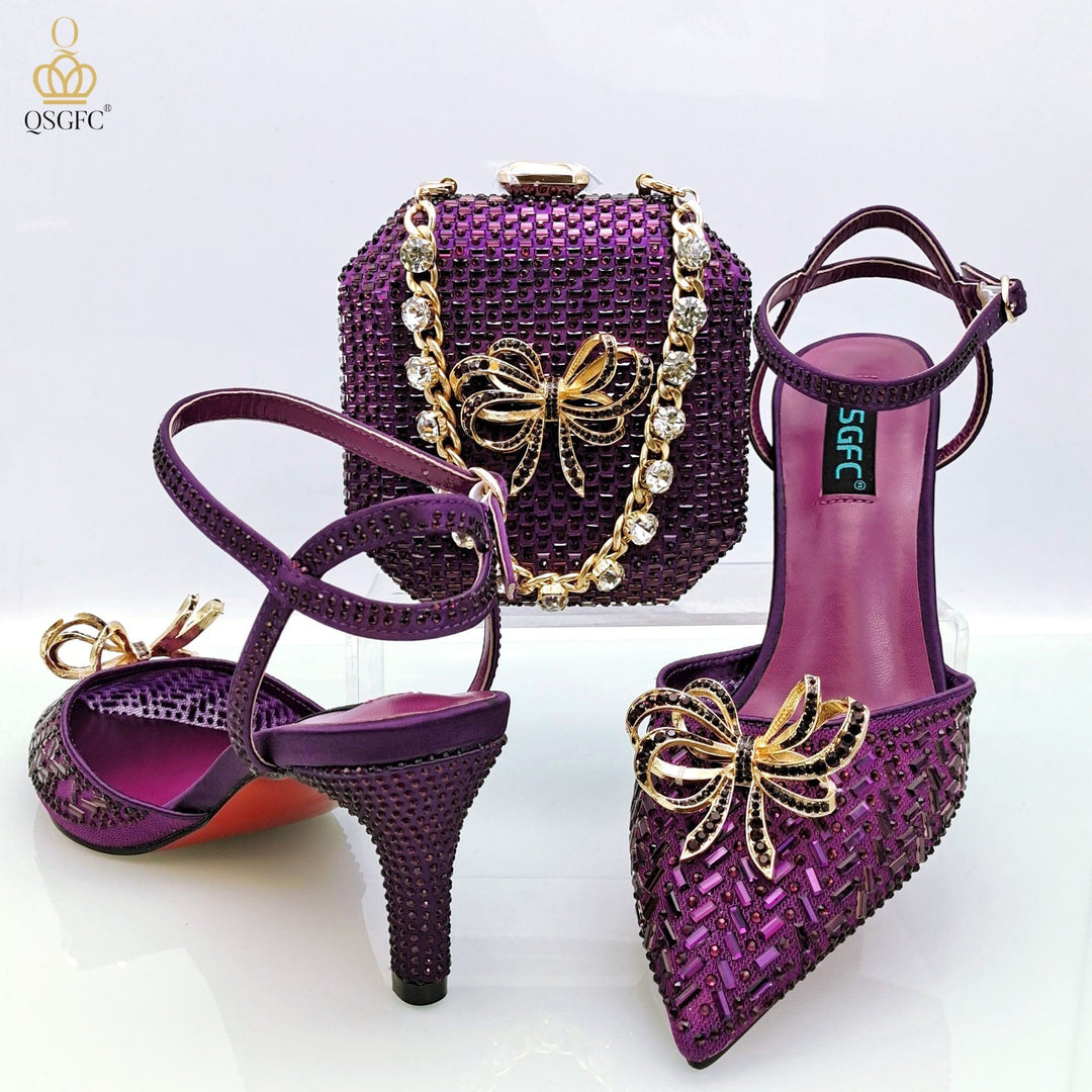 Women's High-Heeled Shoes And Bag Set BENNYS 