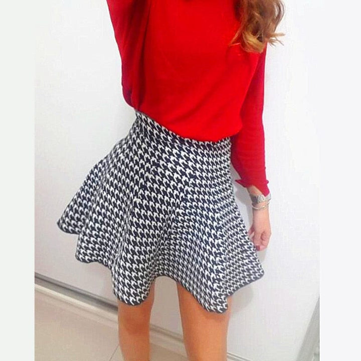 Women's High Waist Casual Pleated Elastic Flared Skirts BENNYS 