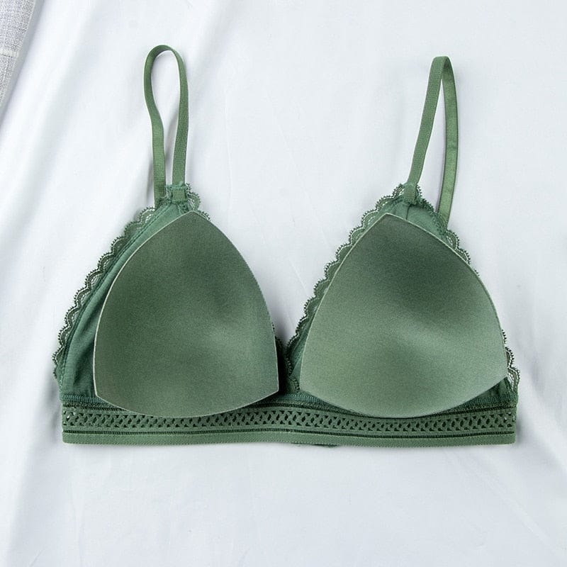 Boldiva Plus Size Sexy Padded Bra Thong Lingerie Sets CB09 Green