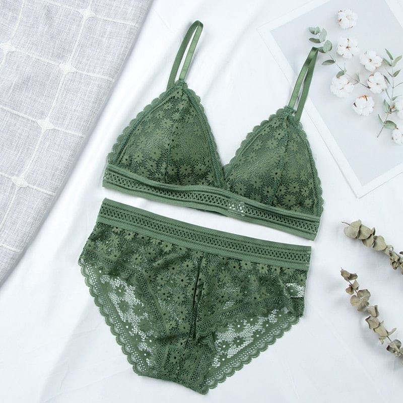Forest Green Bra Lace Unwired Bralette Sexy Lounge Lingerie Women Statement  Underwear -  Canada