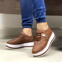 Women's Lace-up Flat Casual Leather Shoes BENNYS 