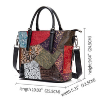 Women's Leather Bags Embroidery Shoulder Handbags BENNYS 