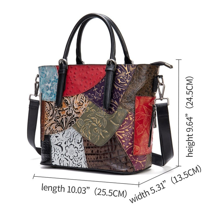 Women's Leather Bags Embroidery Shoulder Handbags BENNYS 