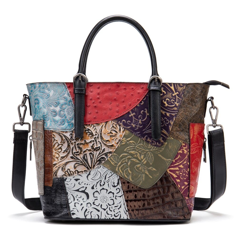 Women's Leather Bags Embroidery Shoulder Handbags BENNYS 