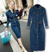 Women's Long Sleeved Casual Denim Dress BENNYS 