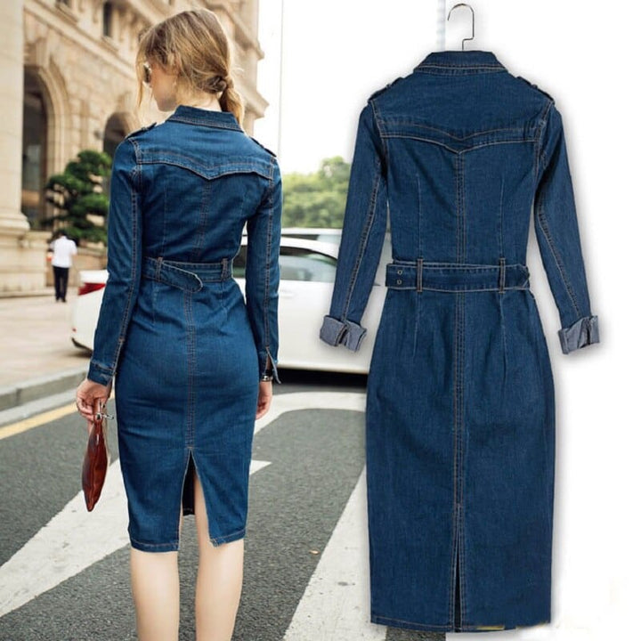 Women's Long Sleeved Casual Denim Dress BENNYS 