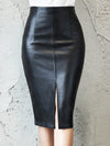 Women's Midi Sexy High Waist Leather Split Skirt BENNYS 