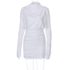 Women's New Long Sleeves Pleated Waist Collection Dress BENNYS 