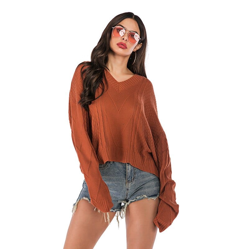 Women's Oversized Ladies Long Sleeve V-neck Casual Sweater BENNYS 