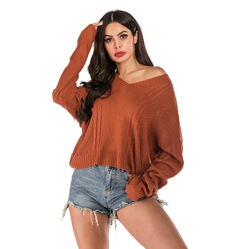 Women's Oversized Ladies Long Sleeve V-neck Casual Sweater BENNYS 