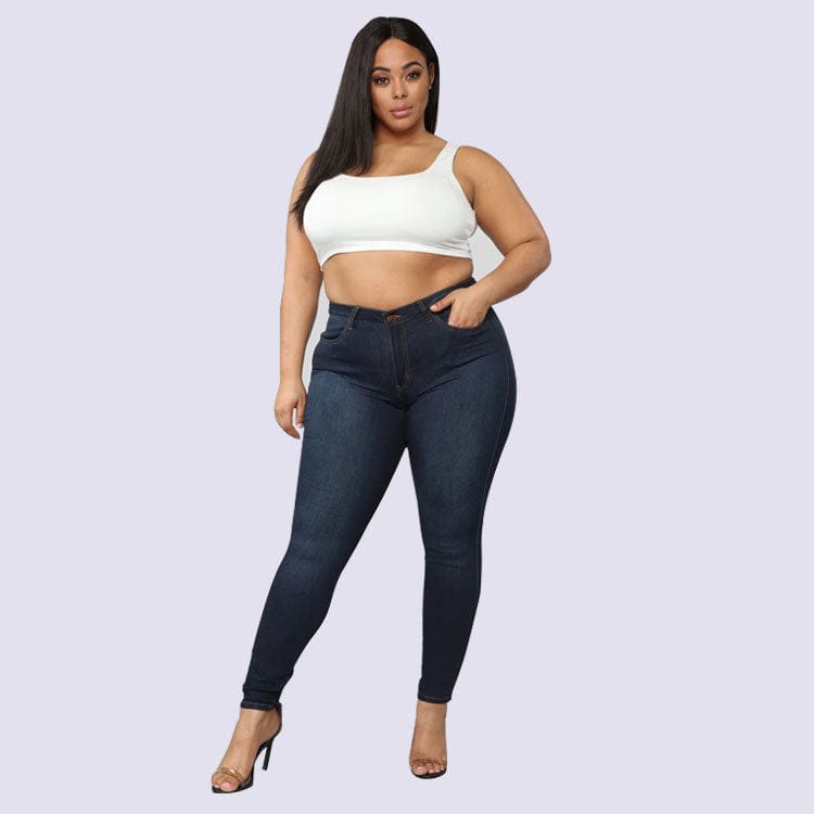 Women's Plus Size Fashion High Elastic Denim Pencil Pants BENNYS 