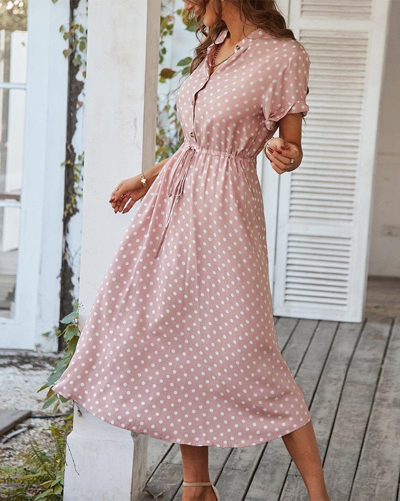 Women's Polka Dot Print Shirt Dress BENNYS 