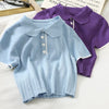 Women's Polo T-shirts Knitted Short Sleeve Casual Summer Crop Tops BENNYS 