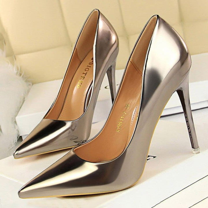 Women's Pumps Patent Leather High Heels Shoes BENNYS 