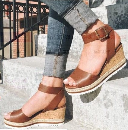 Women's Sandals With Buckle Wedge Heel BENNYS 