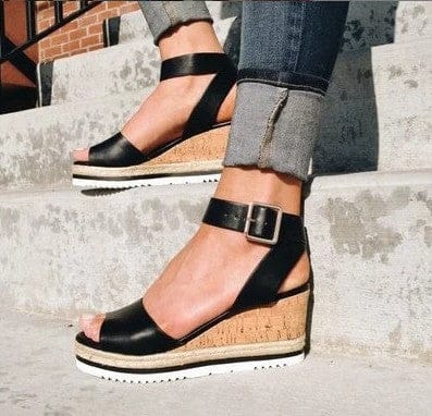 Women's Sandals With Buckle Wedge Heel BENNYS 