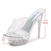 Women's Sexy Crystal Transparent Shoes High Heels Sandals BENNYS 