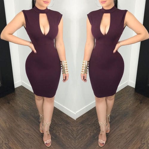 Women's Sexy Summer  Evening Solid Body-con Sleeveless Pencil Dress BENNYS 