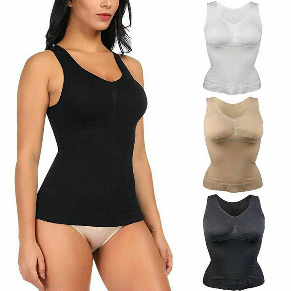 Seamless Compression Shapewear Tank Top With Removable Pads And