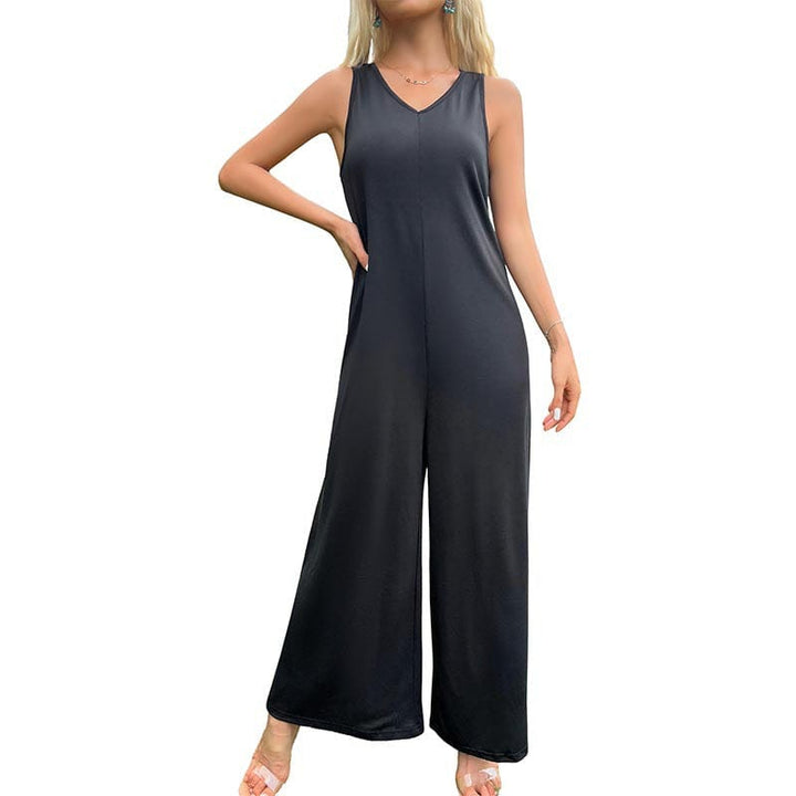 Women's Solid Color Hollow Bell bottom Jumpsuit BENNYS 