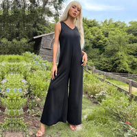 Women's Solid Color Hollow Bell bottom Jumpsuit BENNYS 