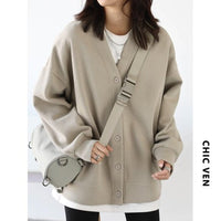 Women's Sports Coat Casual Loose V-neck Sweatshirt BENNYS 