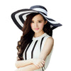 Women's Straw Black Stripe Floppy Fashion Hat BENNYS 