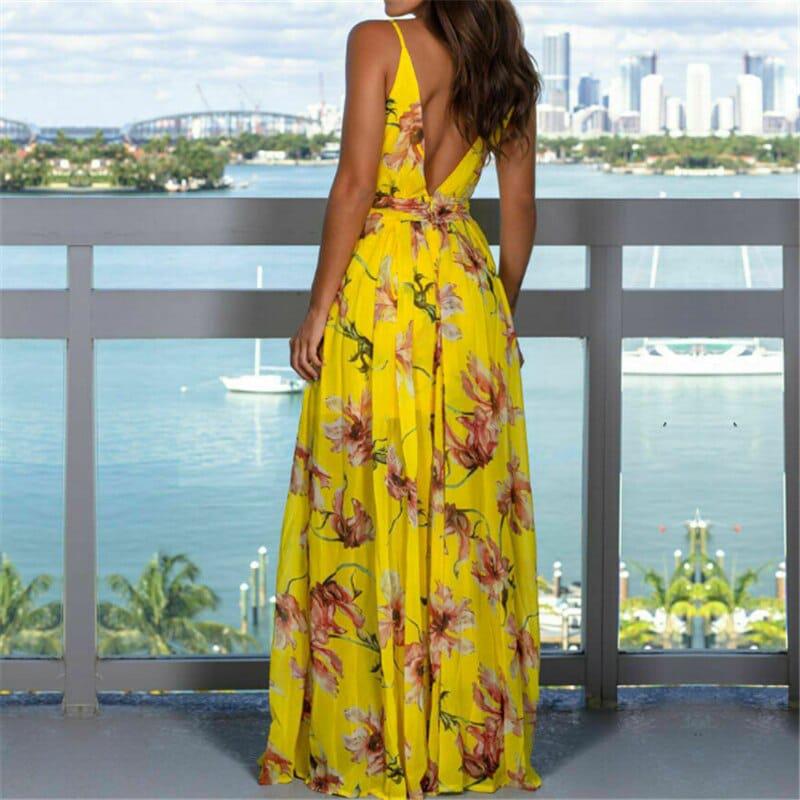 Women's Summer Boho Floral Long Maxi  Dress BENNYS 