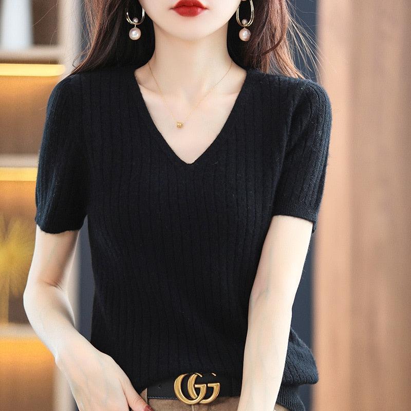 Women's Sweater Short Sleeve Spring Summer Knitwears BENNYS 