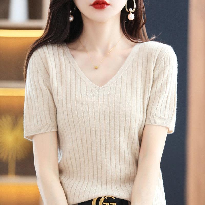 Women's Sweater Short Sleeve Spring Summer Knitwears BENNYS 