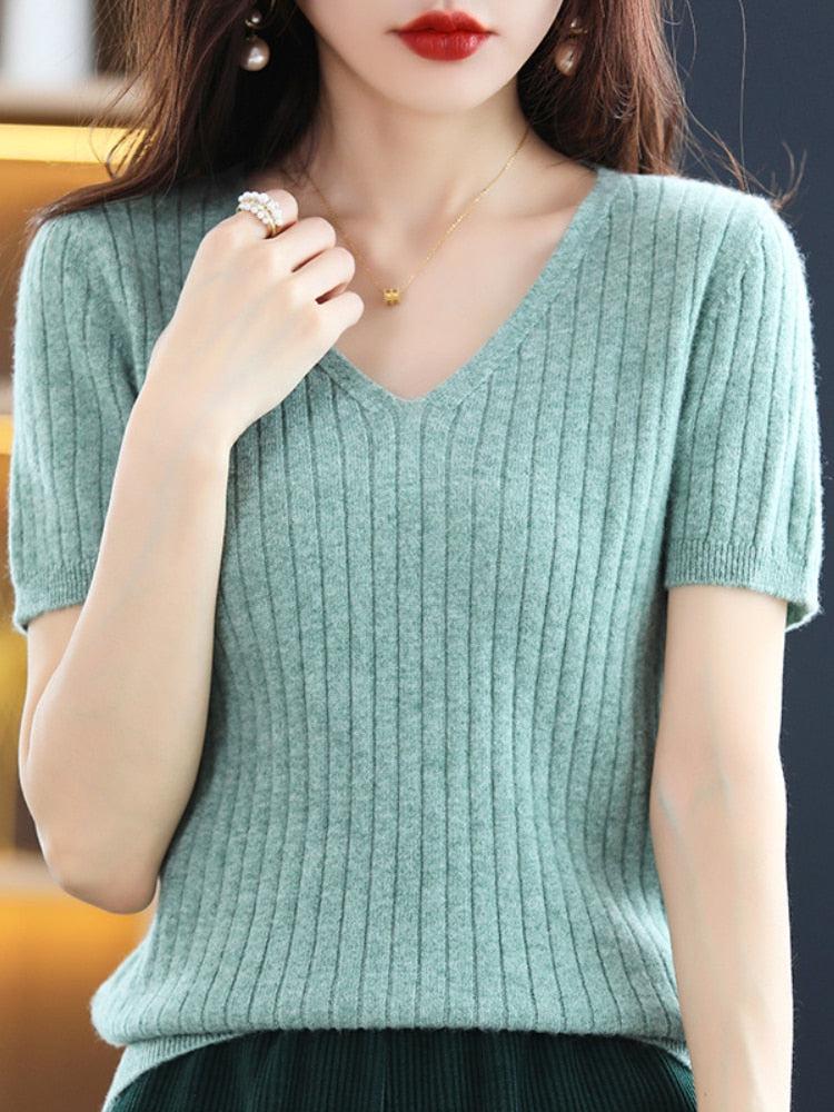 Women's Sweater Short Sleeve Spring Summer Knitwears BENNYS 