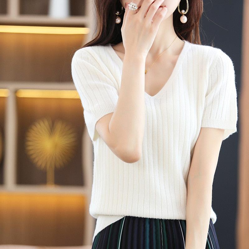 Women's Sweater Short Sleeve Spring Summer Knitwears BENNYS 