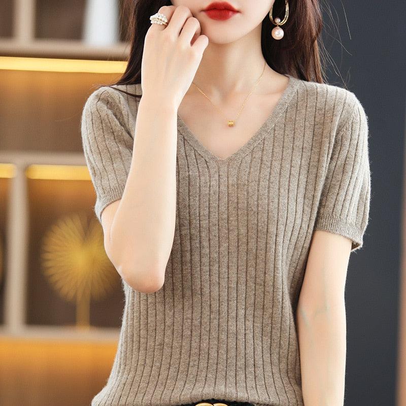 Women's Sweater Short Sleeve Spring Summer Knitwears BENNYS 