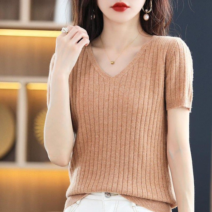 Women's Sweater Short Sleeve Spring Summer Knitwears BENNYS 