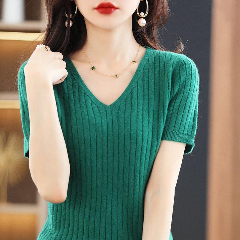 Women's Sweater Short Sleeve Spring Summer Knitwears BENNYS 