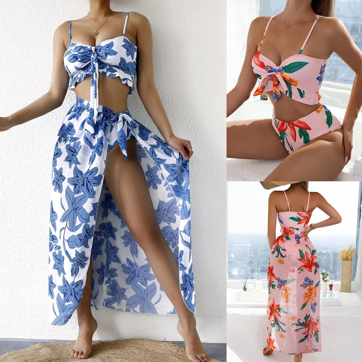 Herrnalise Womens Swimsuits Two PieceHigh Cut Conservative Print