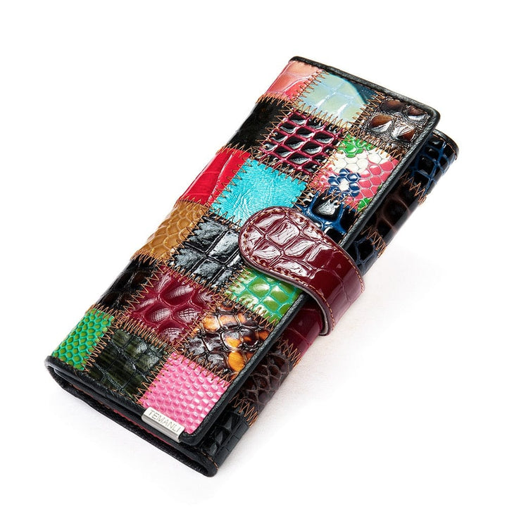 Women's Wallet Genuine Leather Patchwork Wallet for Women BENNYS 