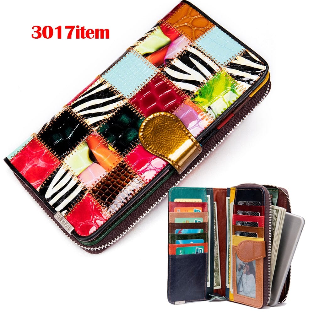 Women's Wallet Genuine Leather Patchwork Wallet for Women BENNYS 