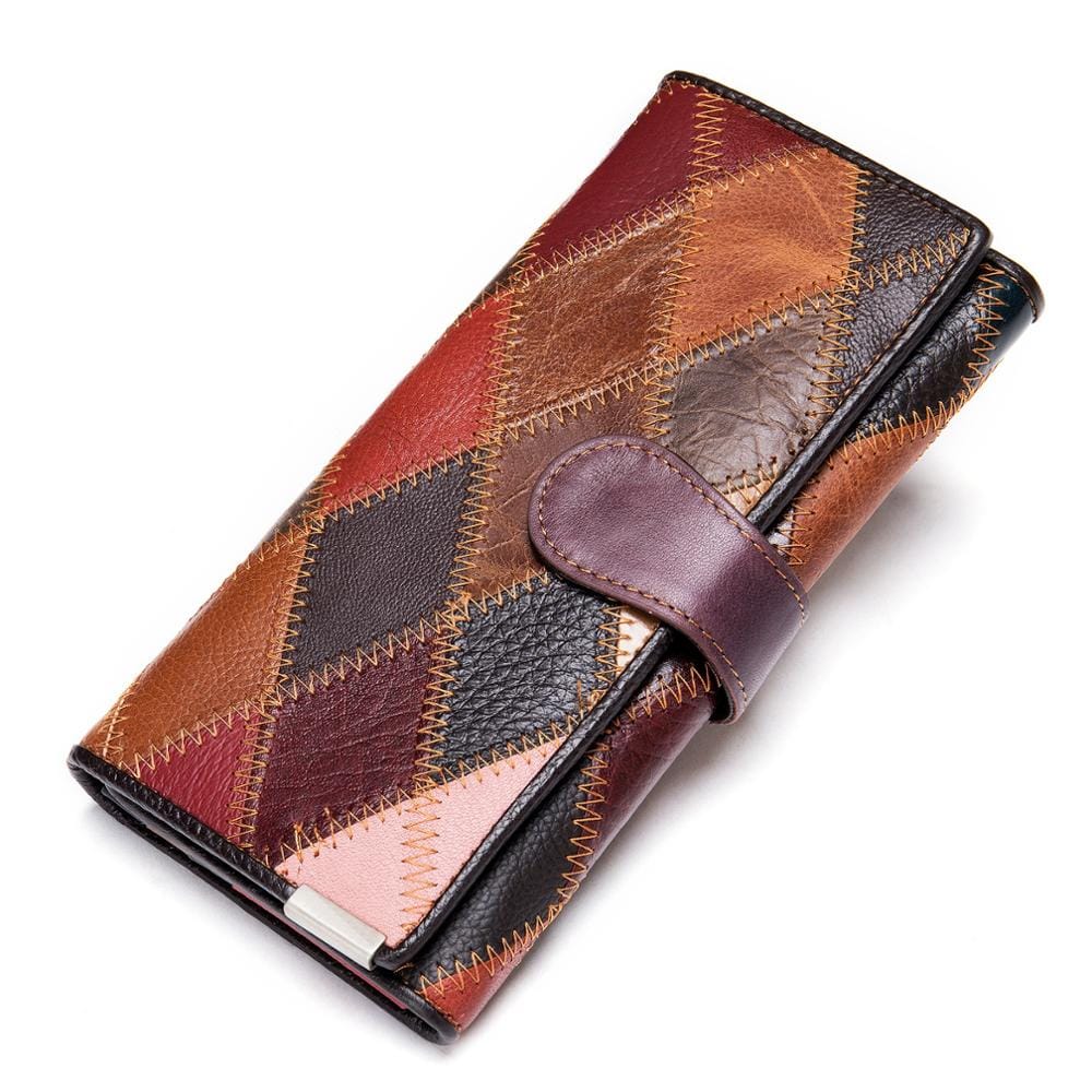 Women's Wallet Genuine Leather Patchwork Wallet for Women BENNYS 