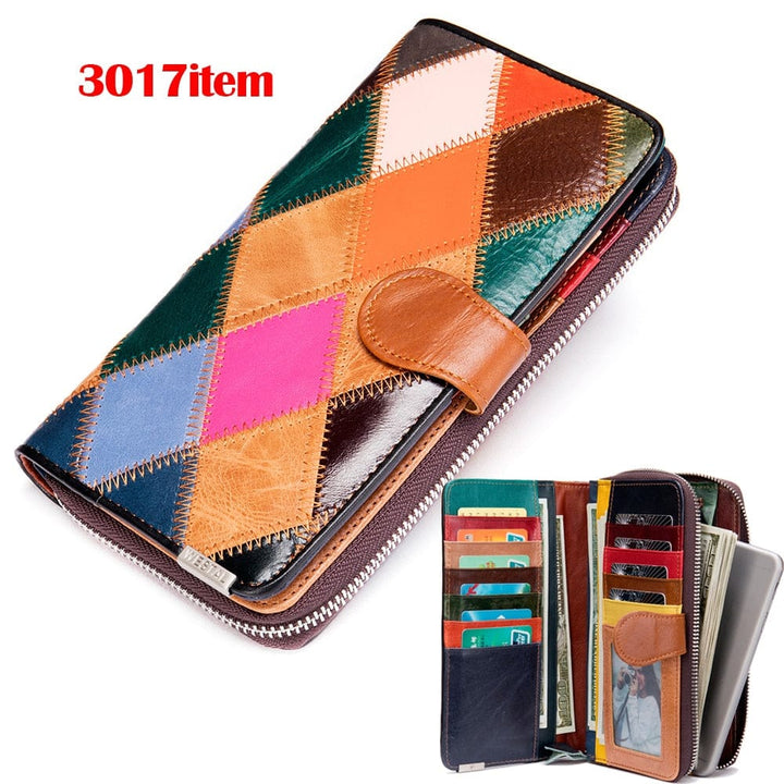 Women's Wallet Genuine Leather Patchwork Wallet for Women BENNYS 