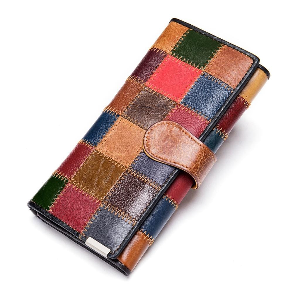 Women's Wallet Genuine Leather Patchwork Wallet for Women BENNYS 