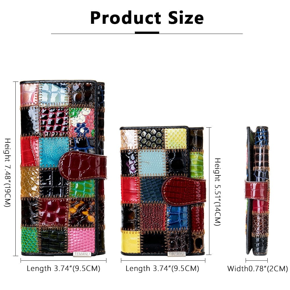 Women's Wallet Genuine Leather Patchwork Wallet for Women BENNYS 