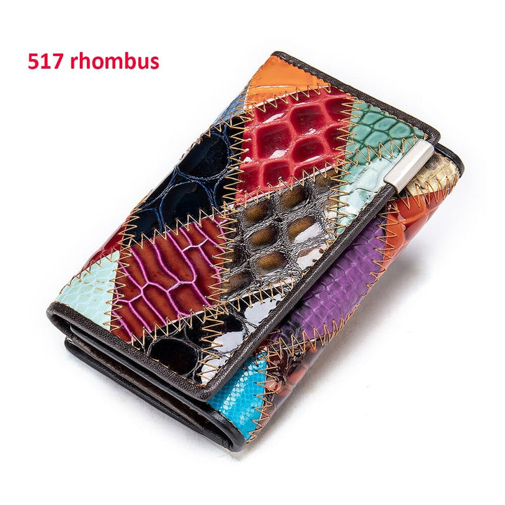 Women's Wallet Genuine Leather Patchwork Wallet for Women BENNYS 